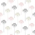 Hand drawn vector carrot flower, seamless pattern